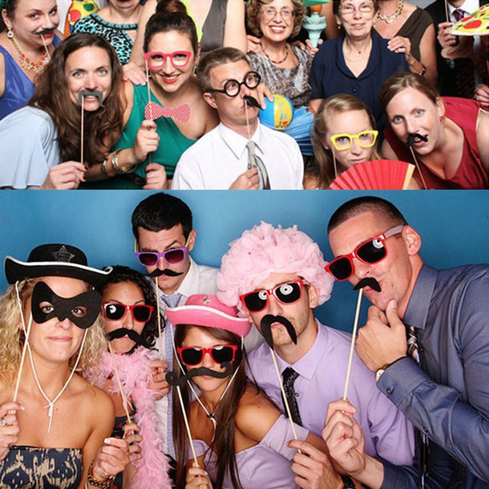 Silly photo booth poses with group 29803222 Stock Photo at Vecteezy